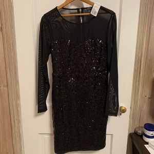{Forever 21} black sequin long sleeve dress